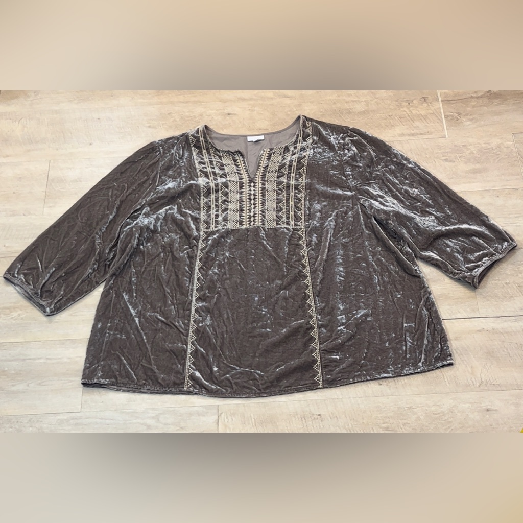 J. Jill Gray Tunic With Embroidered Detail